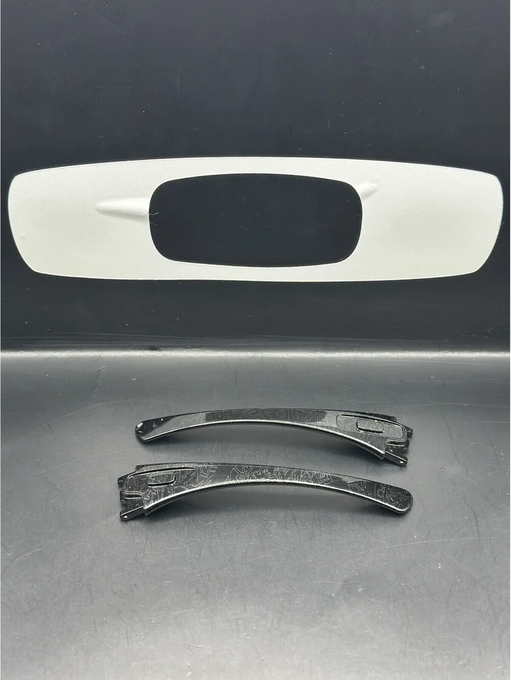 Oakley Antix Polished Black History Text OEM Replacement Arms